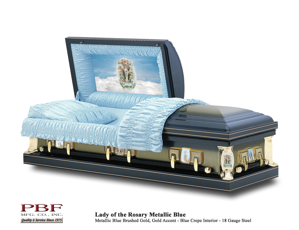 Lady of the Rosary Metallic Blue PRINT